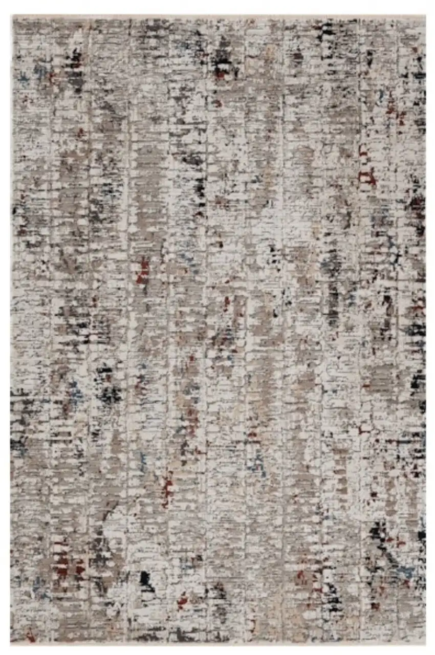 Beige Or Grey Abstract Area Rug Photo 3