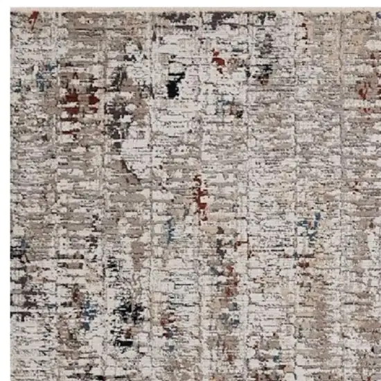 Beige And Gray Abstract Distressed Area Rug Photo 3