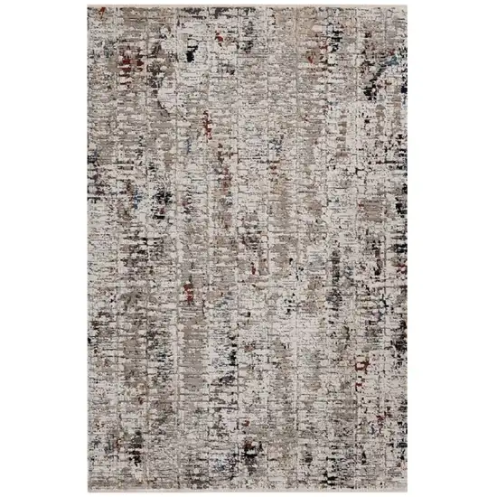Beige And Gray Abstract Distressed Area Rug Photo 1