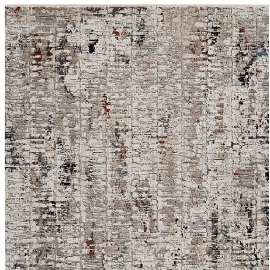Beige And Gray Abstract Distressed Area Rug Photo 4