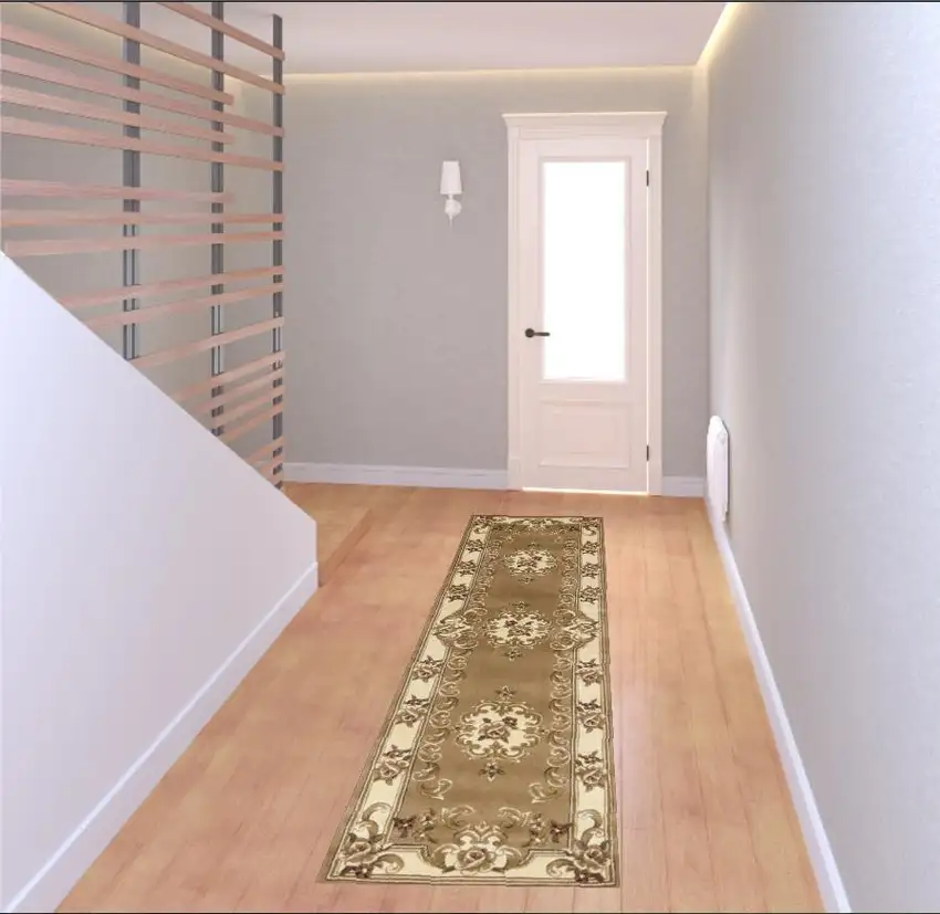 2' X 8' Beige Or Ivory Medallion Runner Rug Photo 2