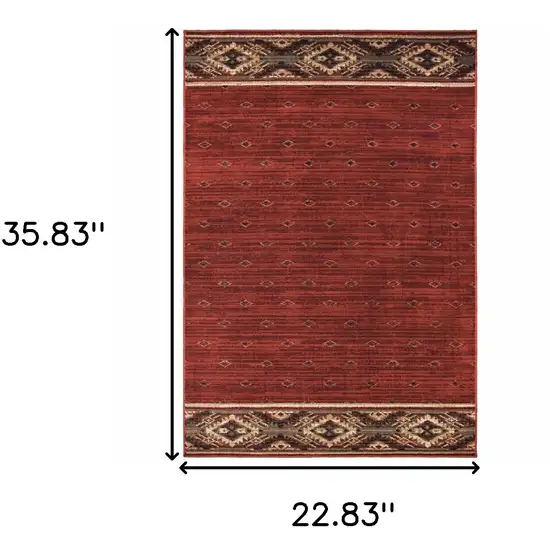 Berry Gold And Ivory Southwestern Power Loom Stain Resistant Area Rug Photo 5