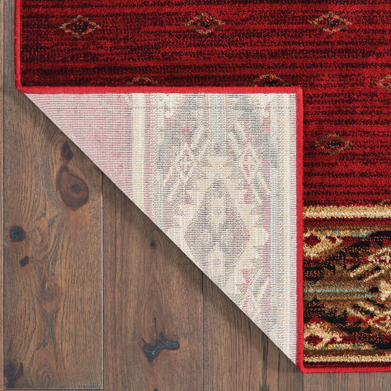 Berry Gold And Ivory Southwestern Power Loom Stain Resistant Area Rug Photo 4