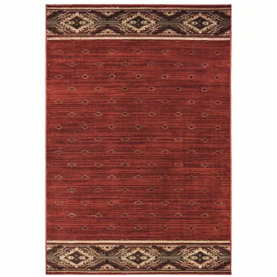Berry Gold And Ivory Southwestern Power Loom Stain Resistant Area Rug Photo 2