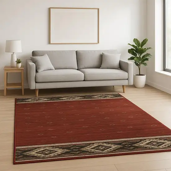 Berry Gold And Ivory Southwestern Power Loom Stain Resistant Area Rug Photo 1