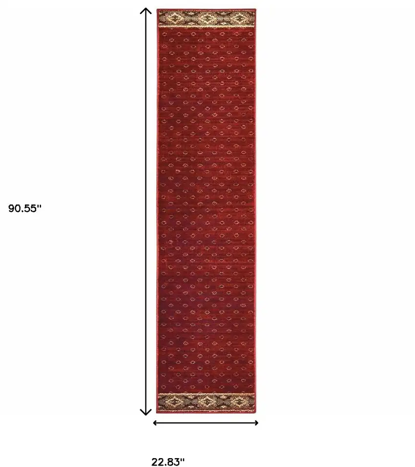 Berry Gold And Ivory Southwestern Power Loom Stain Resistant Runner Rug Photo 5