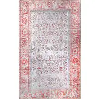 Photo of Berry Red Oriental Power Loom Stain Resistant Area Rug
