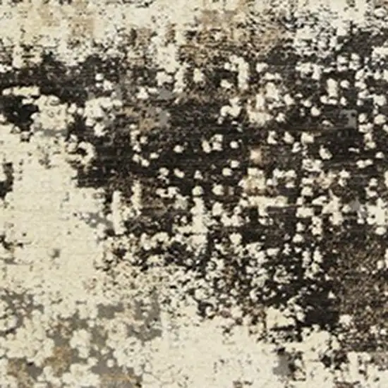 Black Abstract Distressed Area Rug With Fringe Photo 3