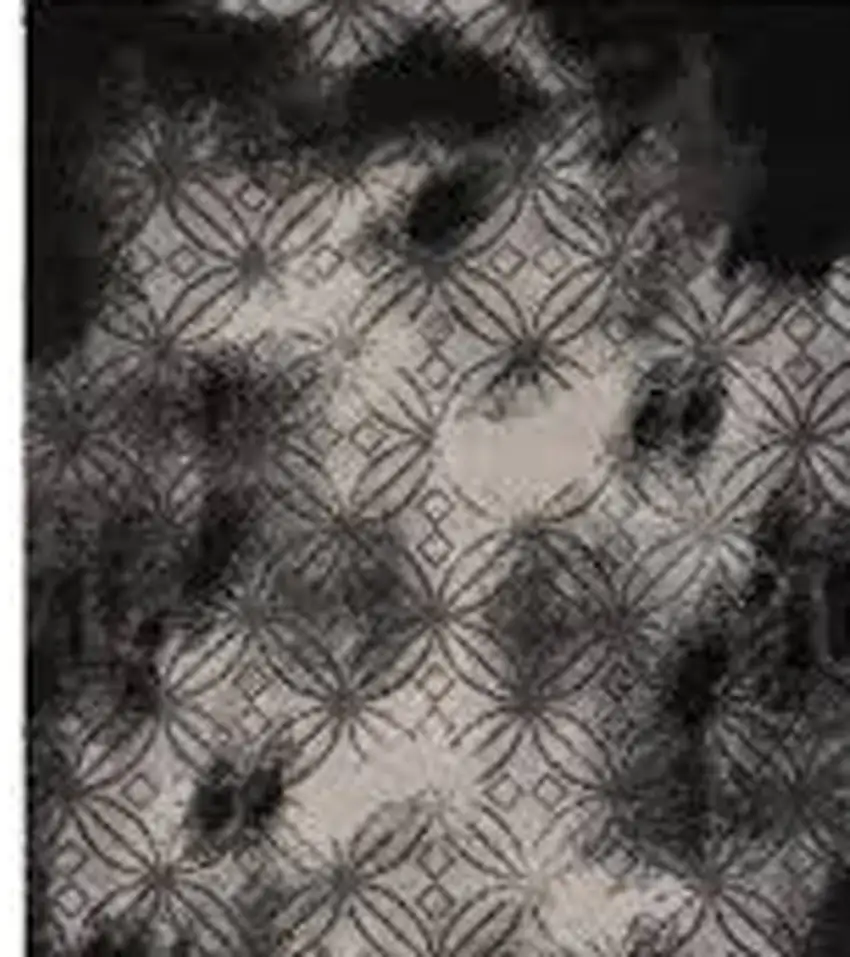 Black Abstract Power Loom Stain Resistant Area Rug Photo 4