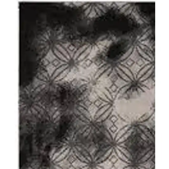 Black Abstract Power Loom Stain Resistant Area Rug Photo 3