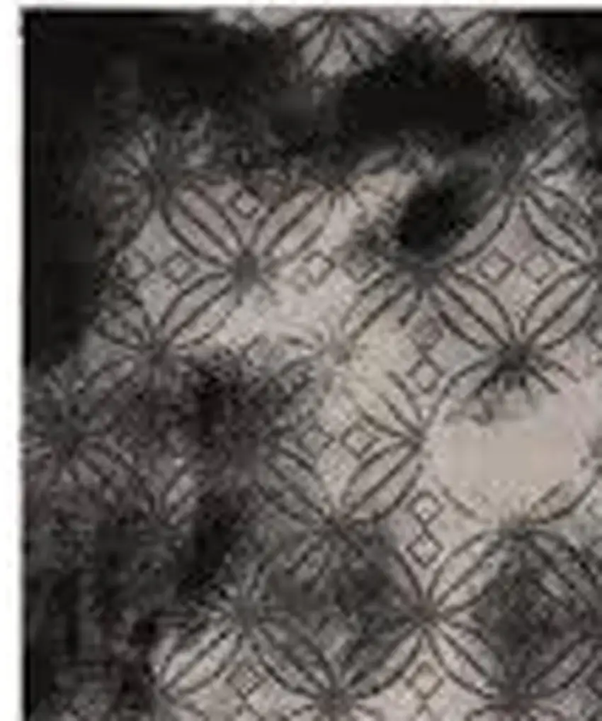 Black Abstract Power Loom Stain Resistant Area Rug Photo 3
