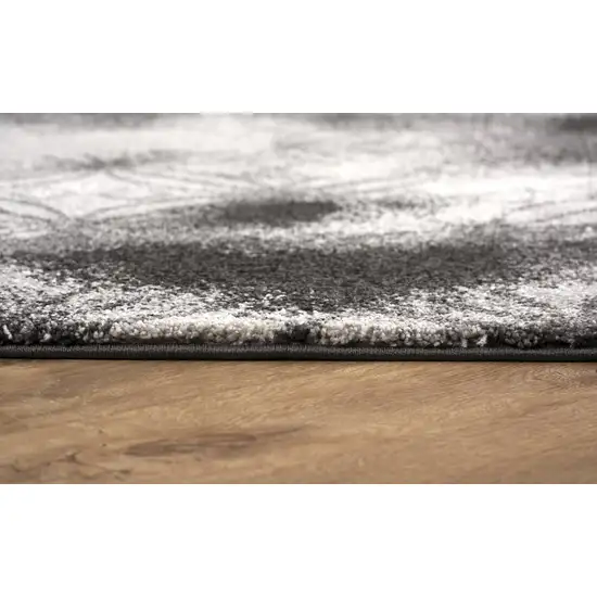 Black Abstract Power Loom Stain Resistant Area Rug Photo 11
