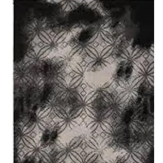 Black Abstract Power Loom Stain Resistant Area Rug Photo 9
