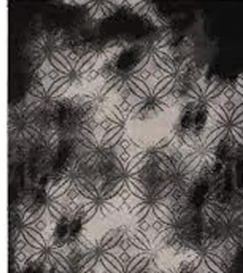 Black Abstract Power Loom Stain Resistant Area Rug Photo 9