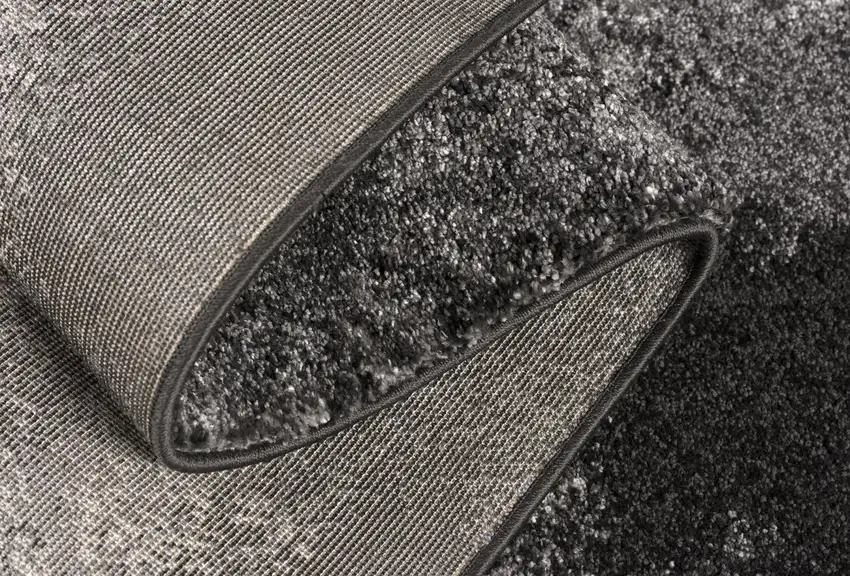 Black Abstract Power Loom Stain Resistant Area Rug Photo 10