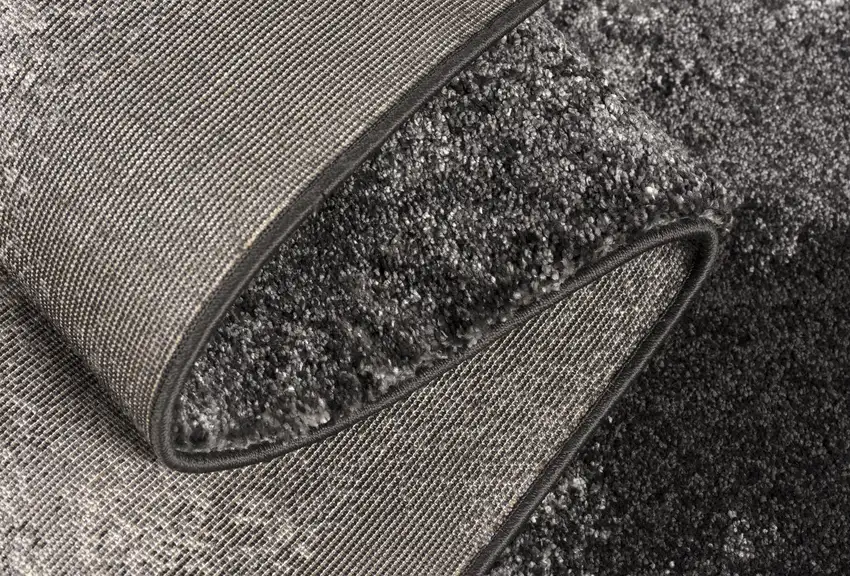 Black Abstract Power Loom Stain Resistant Area Rug Photo 10