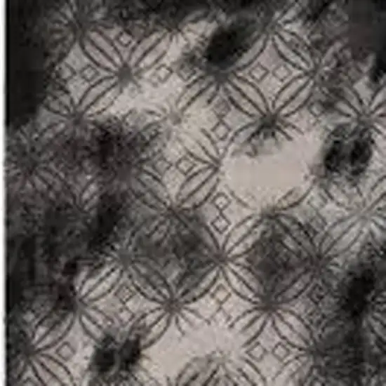 Black Abstract Power Loom Stain Resistant Area Rug Photo 8