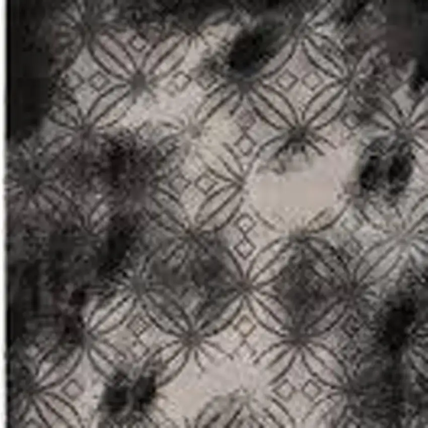 Black Abstract Power Loom Stain Resistant Area Rug Photo 8