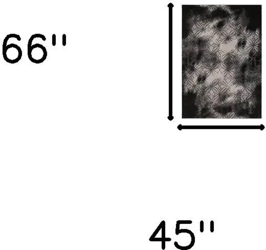 Black Abstract Power Loom Stain Resistant Area Rug Photo 7