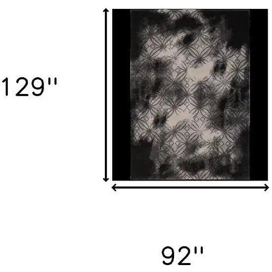 Black Abstract Power Loom Stain Resistant Area Rug Photo 7