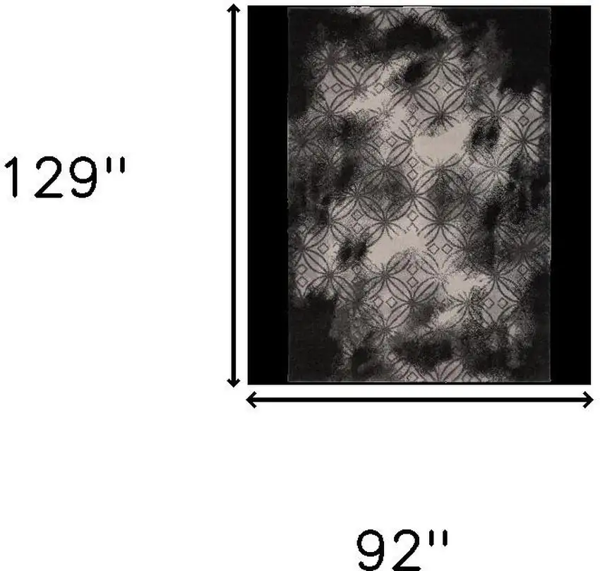Black Abstract Power Loom Stain Resistant Area Rug Photo 7