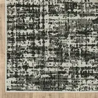 Photo of Black Abstract Stain Resistant Indoor Outdoor Area Rug