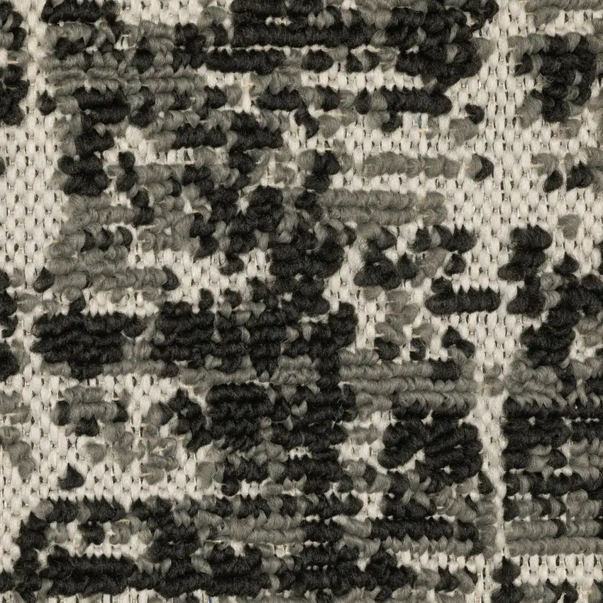 Beige and Black Abstract Stain Resistant Indoor Outdoor Area Rug Photo 5