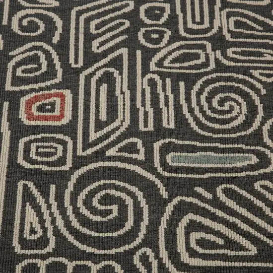 Black And Beige Abstract Area Rug Photo 9