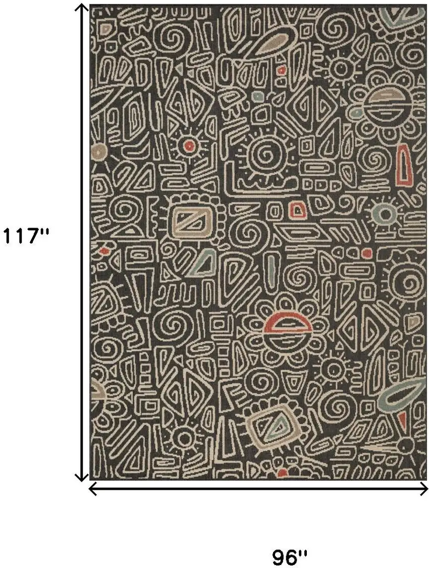 Black And Beige Abstract Area Rug Photo 3