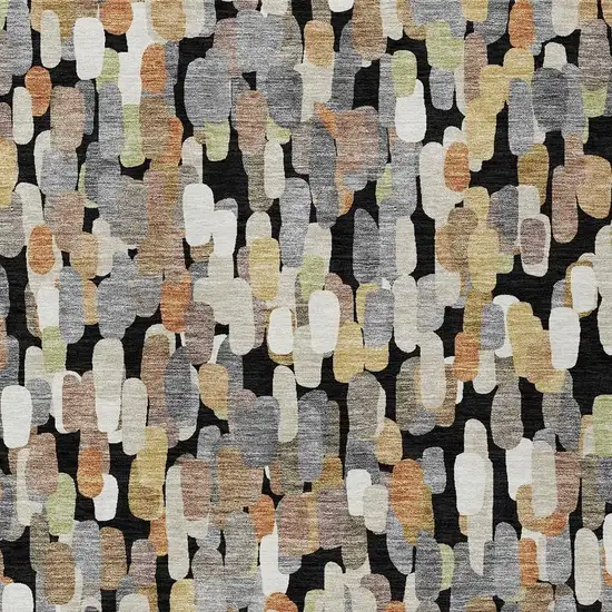 Black And Beige Abstract Washable Indoor Outdoor Area Rug Photo 2