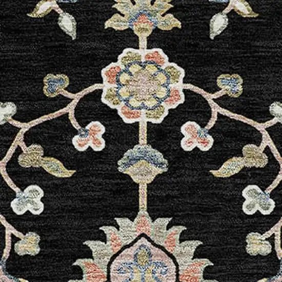 Black And Beige Abstract Washable Indoor Outdoor Area Rug Photo 2