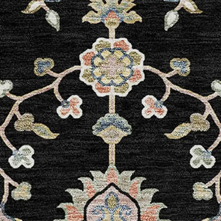 Black And Beige Abstract Washable Indoor Outdoor Area Rug Photo 2