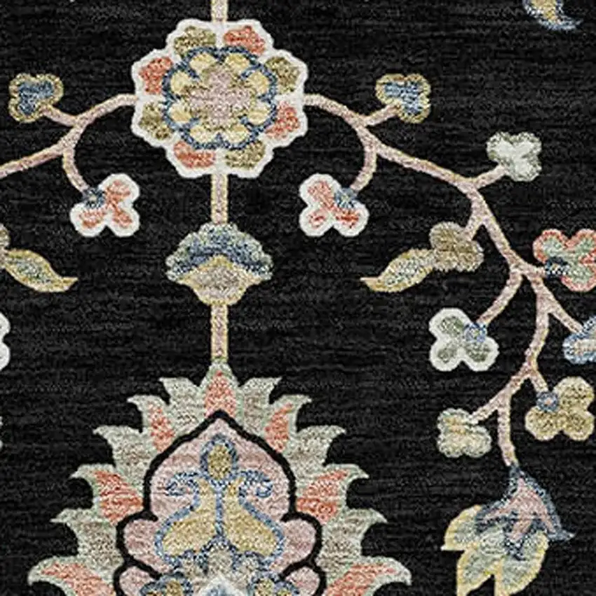 Black And Beige Abstract Washable Indoor Outdoor Area Rug Photo 2