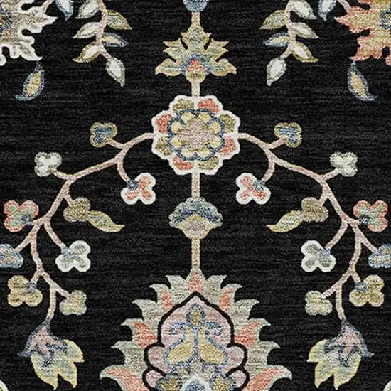 Black And Beige Abstract Washable Indoor Outdoor Area Rug Photo 3