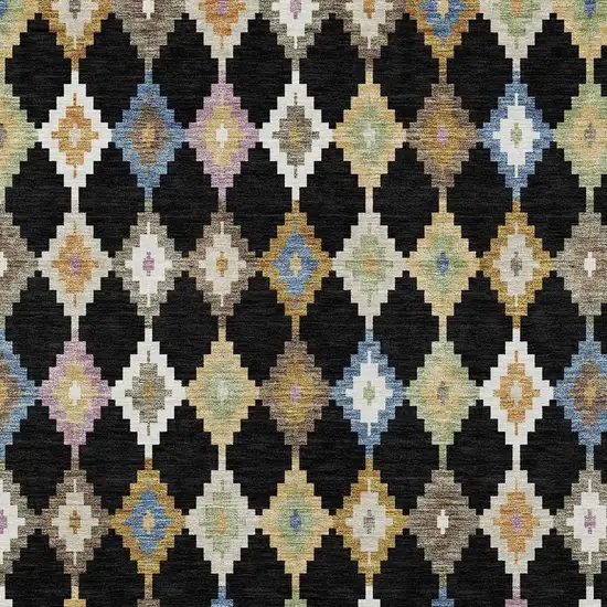 Black And Beige Aztec Washable Indoor Outdoor Area Rug Photo 3