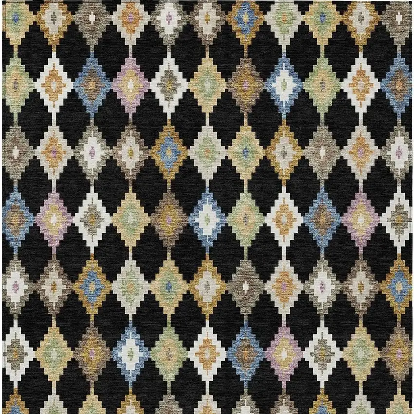 Black And Beige Aztec Washable Indoor Outdoor Area Rug Photo 4
