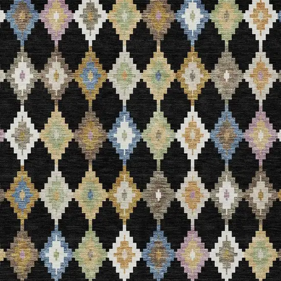 Black And Beige Aztec Washable Indoor Outdoor Area Rug Photo 3