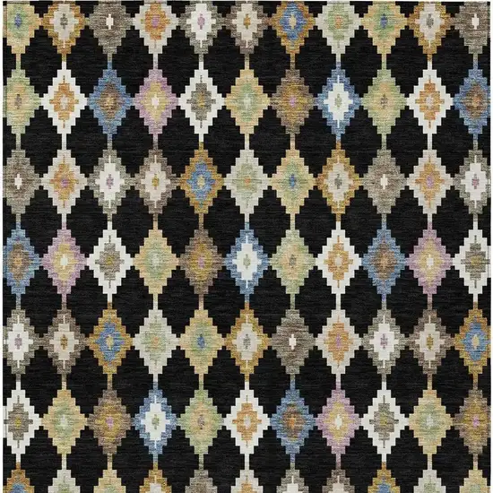 Black And Beige Aztec Washable Indoor Outdoor Area Rug Photo 4