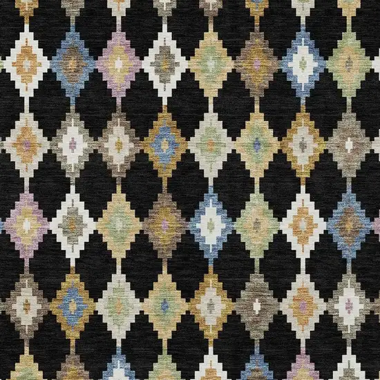 Black And Beige Aztec Washable Indoor Outdoor Area Rug Photo 3