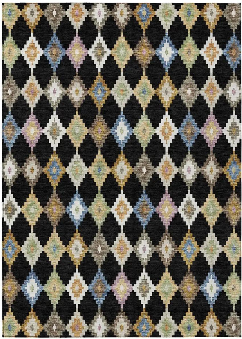Black And Beige Aztec Washable Indoor Outdoor Area Rug Photo 2