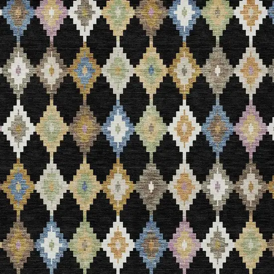 Black And Beige Aztec Washable Indoor Outdoor Area Rug Photo 3