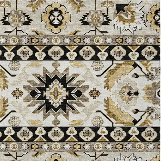 Black And Beige Cactus Washable Indoor Outdoor Area Rug Photo 2