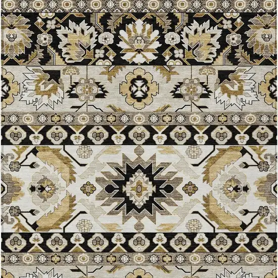 Black And Beige Cactus Washable Indoor Outdoor Area Rug Photo 3