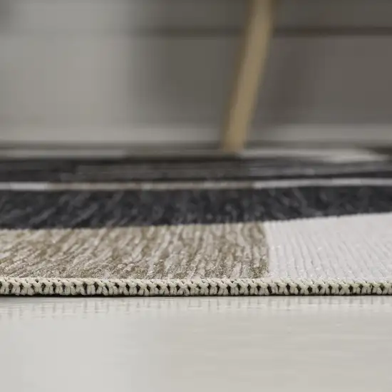 Black And Beige Floral Indoor Outdoor Area Rug Photo 9