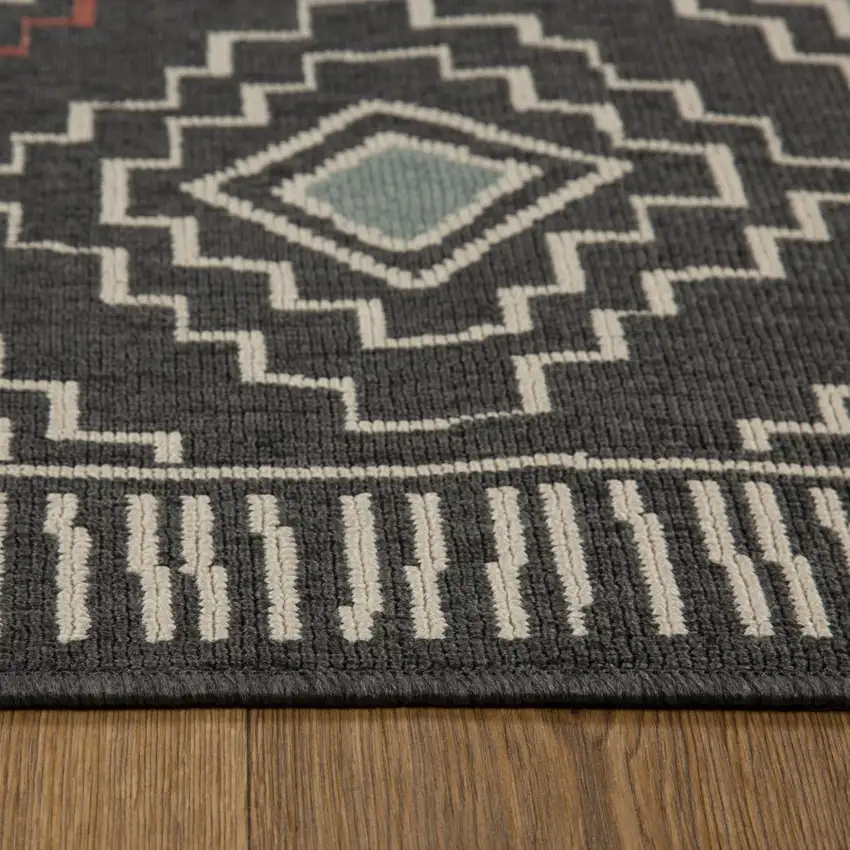 Black And Beige Geometric Area Rug Photo 5