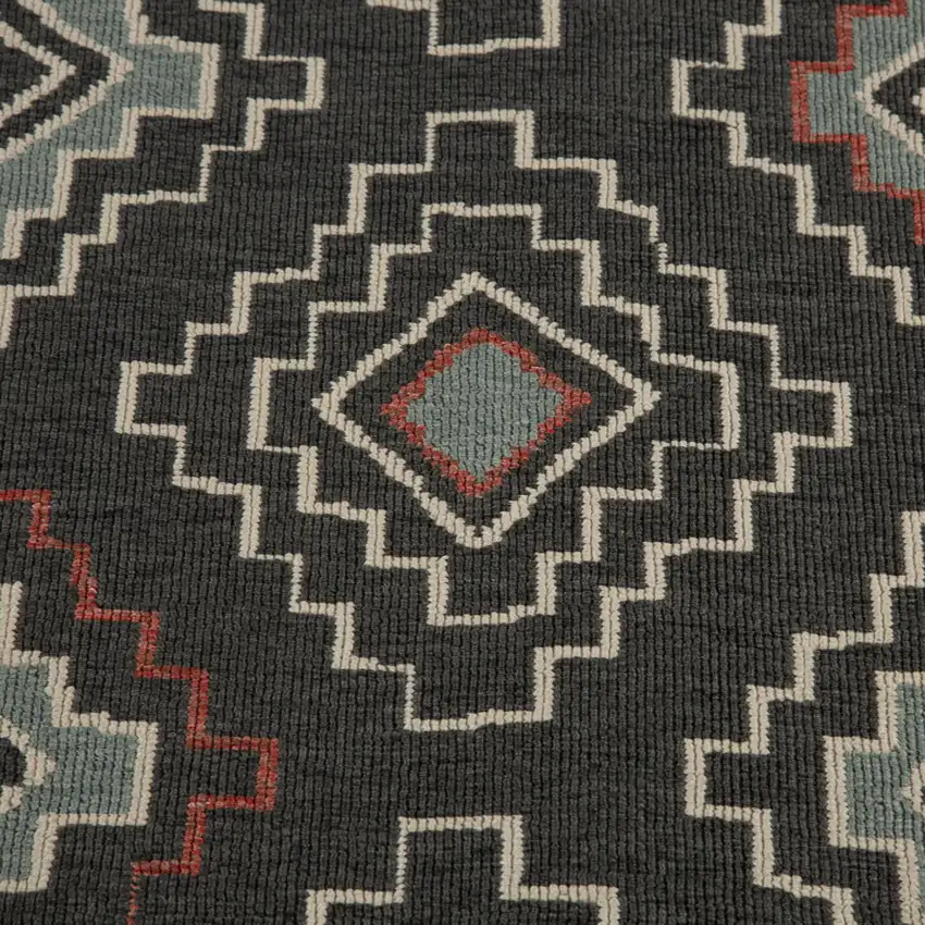 Black And Beige Geometric Area Rug Photo 9
