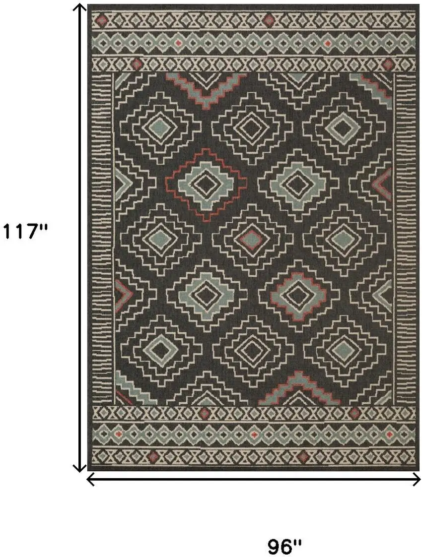 Black And Beige Geometric Area Rug Photo 3