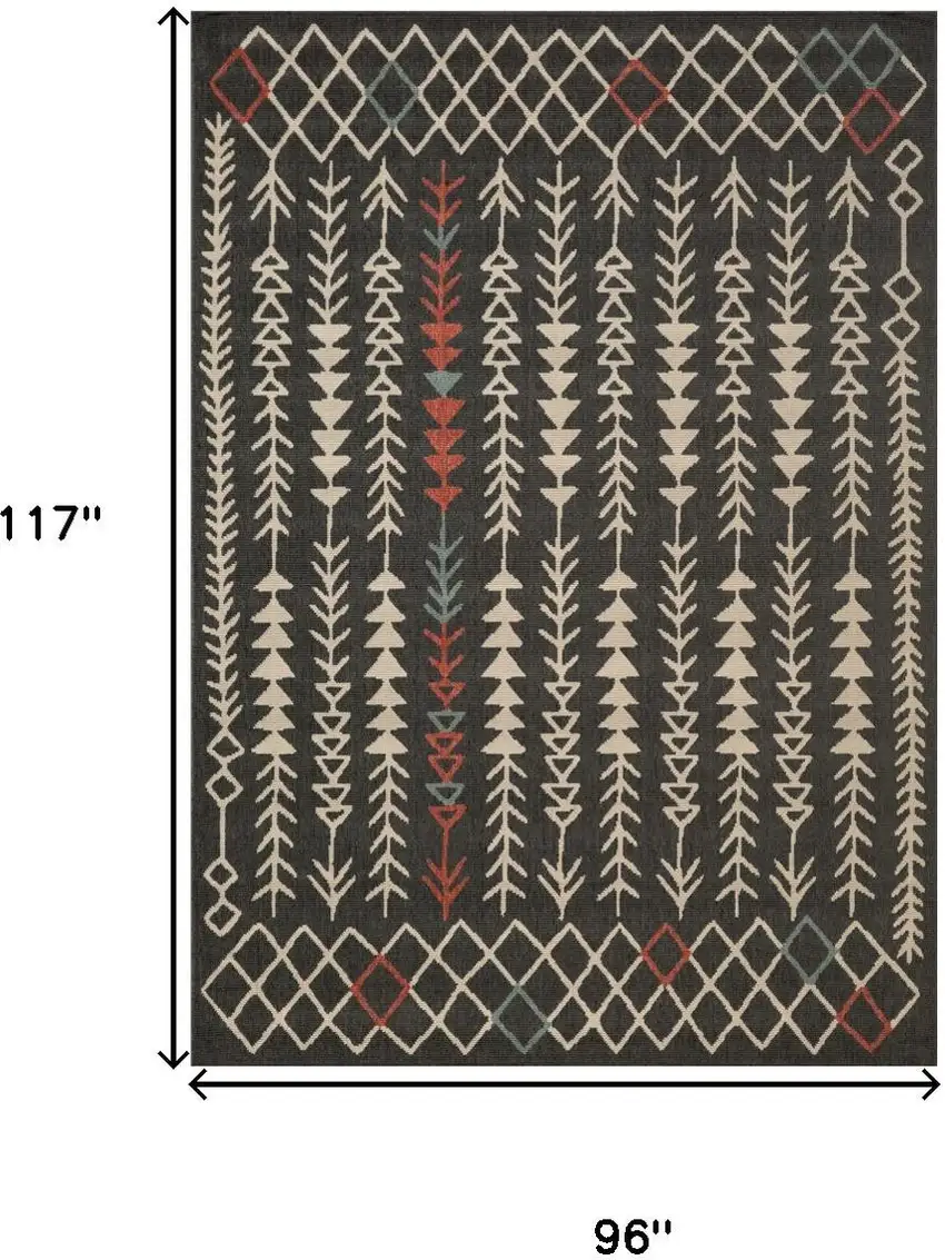 Black And Beige Geometric Area Rug Photo 3