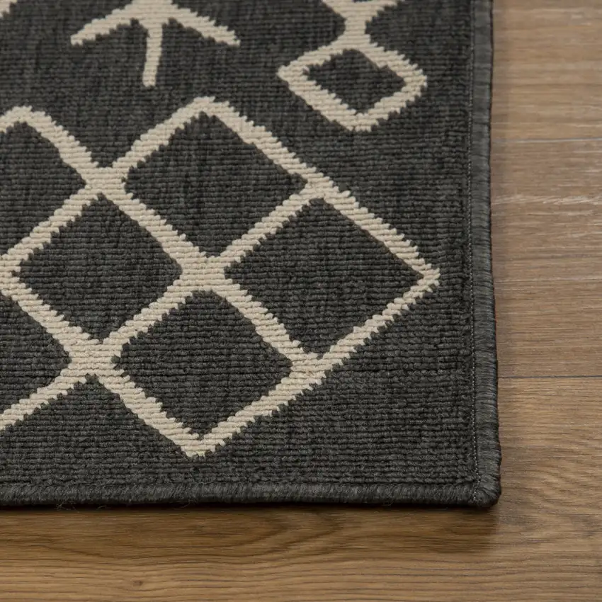 Black And Beige Geometric Area Rug Photo 7