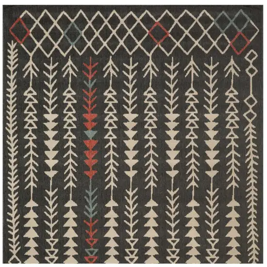 Black And Beige Geometric Area Rug Photo 3